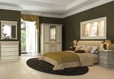 Спальня Изотта 6, тип кровати Мягкие, цвет Валенсия