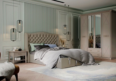 Спальня Кантри 12, тип кровати , цвет Серый камень